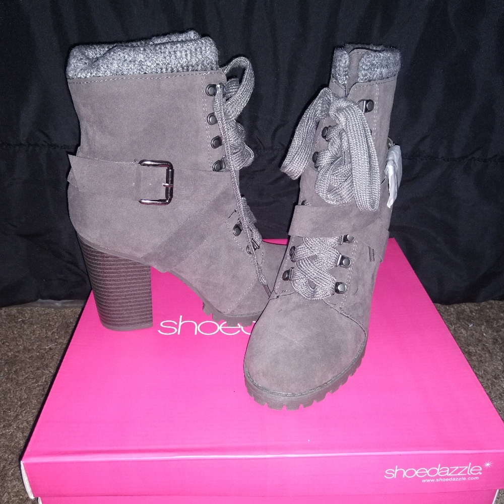 Gray booties